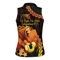 Papua New Guinea Independence Day Women Sleeveless Polo Shirt 50th Anniversary Papua Niu Gini Bird Of Paradise LT14 - Polynesian Pride
