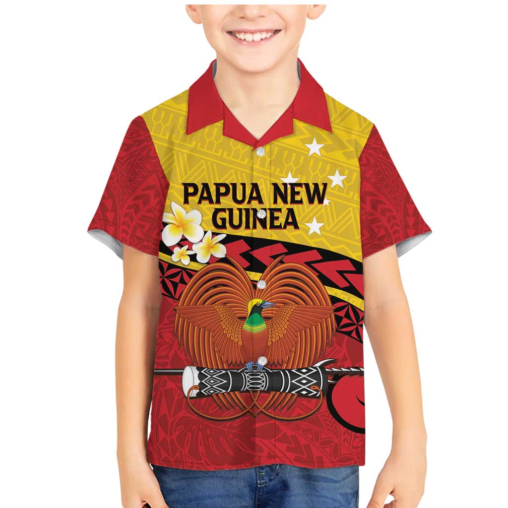 Papua New Guinea Independence Day Family Matching Mermaid Dress and Hawaiian Shirt Since 1975 Unity In Diversity LT14 Son's Shirt Red - Polynesian Pride
