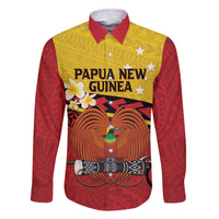 Papua New Guinea Independence Day Family Matching Off The Shoulder Long Sleeve Dress and Hawaiian Shirt Since 1975 Unity In Diversity LT14 Dad's Shirt - Long Sleeve Red - Polynesian Pride