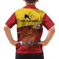 Papua New Guinea Independence Day Family Matching Off Shoulder Short Dress and Hawaiian Shirt Since 1975 Unity In Diversity LT14 - Polynesian Pride