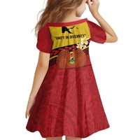 Papua New Guinea Independence Day Family Matching Off Shoulder Short Dress and Hawaiian Shirt Since 1975 Unity In Diversity LT14 - Polynesian Pride