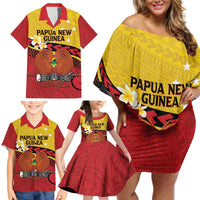 Papua New Guinea Independence Day Family Matching Off Shoulder Short Dress and Hawaiian Shirt Since 1975 Unity In Diversity LT14 - Polynesian Pride