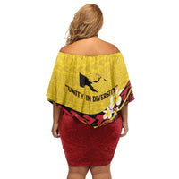 Papua New Guinea Independence Day Family Matching Off Shoulder Short Dress and Hawaiian Shirt Since 1975 Unity In Diversity LT14 - Polynesian Pride