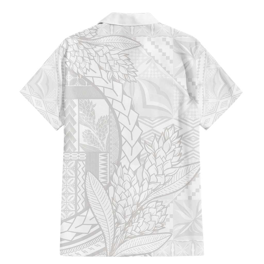 Samoa White Sunday Family Matching Mermaid Dress and Hawaiian Shirt Lotu Tamaiti Siapo With Teuila LT14 - Polynesian Pride