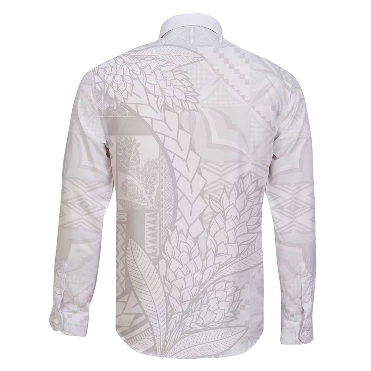 Samoa White Sunday Family Matching Off The Shoulder Long Sleeve Dress and Hawaiian Shirt Lotu Tamaiti Siapo With Teuila LT14 - Polynesian Pride