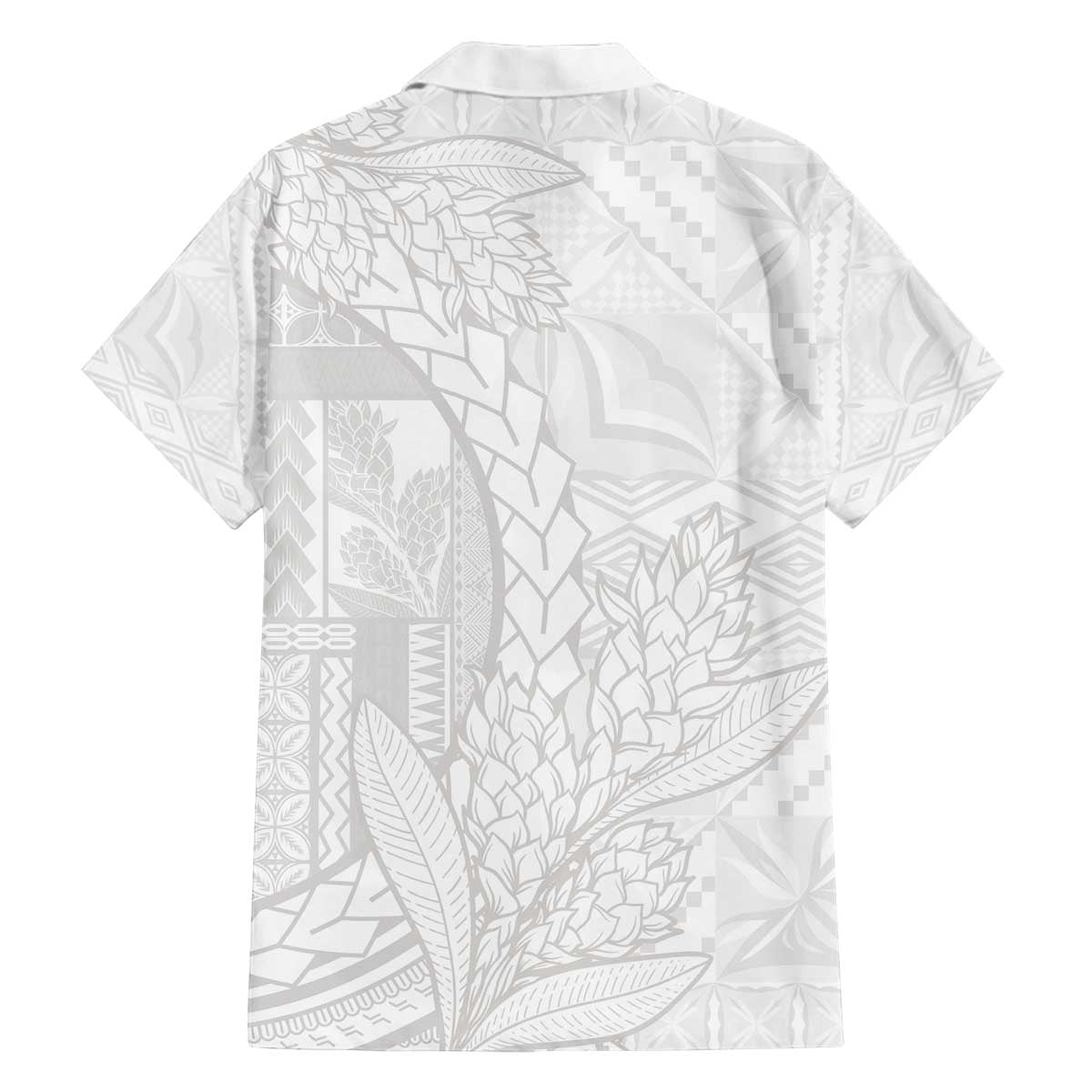 Samoa White Sunday Family Matching Off Shoulder Short Dress and Hawaiian Shirt Lotu Tamaiti Siapo With Teuila LT14 - Polynesian Pride
