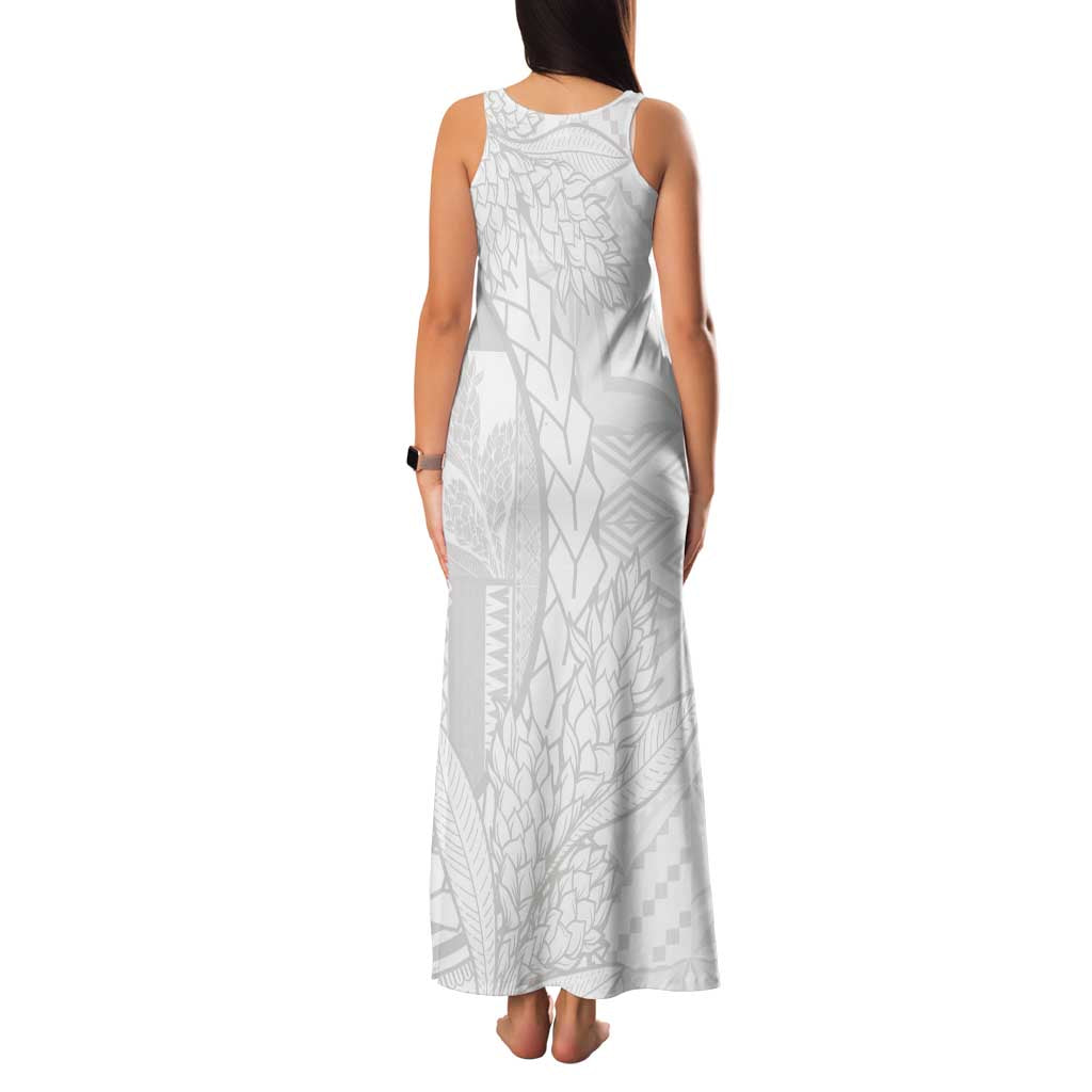 Samoa White Sunday Family Matching Tank Maxi Dress and Hawaiian Shirt Lotu Tamaiti Siapo With Teuila LT14 - Polynesian Pride
