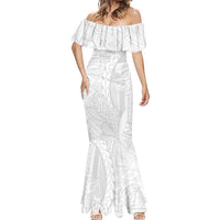 Samoa White Sunday Mermaid Dress Lotu Tamaiti Siapo With Teuila