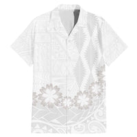 Tonga White Sunday Family Matching Mermaid Dress and Hawaiian Shirt Manuia le Aso Sa o Tamaiti Heilala With Ngatu Pattern LT14 Dad's Shirt - Short Sleeve White - Polynesian Pride
