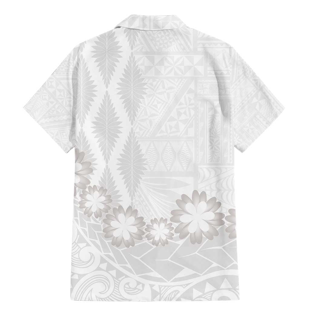 Tonga White Sunday Family Matching Mermaid Dress and Hawaiian Shirt Manuia le Aso Sa o Tamaiti Heilala With Ngatu Pattern LT14 - Polynesian Pride