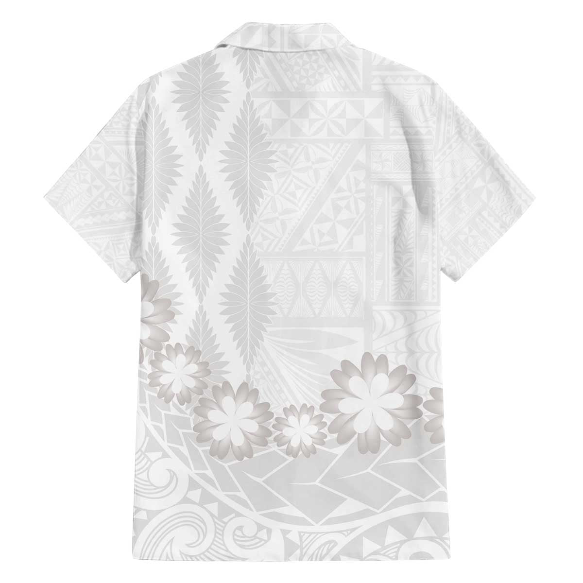Tonga White Sunday Family Matching Off The Shoulder Long Sleeve Dress and Hawaiian Shirt Manuia le Aso Sa o Tamaiti Heilala With Ngatu Pattern LT14 - Polynesian Pride