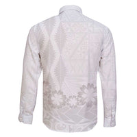 Tonga White Sunday Family Matching Short Sleeve Bodycon Dress and Hawaiian Shirt Manuia le Aso Sa o Tamaiti Heilala With Ngatu Pattern LT14 - Polynesian Pride