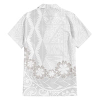Tonga White Sunday Family Matching Tank Maxi Dress and Hawaiian Shirt Manuia le Aso Sa o Tamaiti Heilala With Ngatu Pattern LT14 - Polynesian Pride
