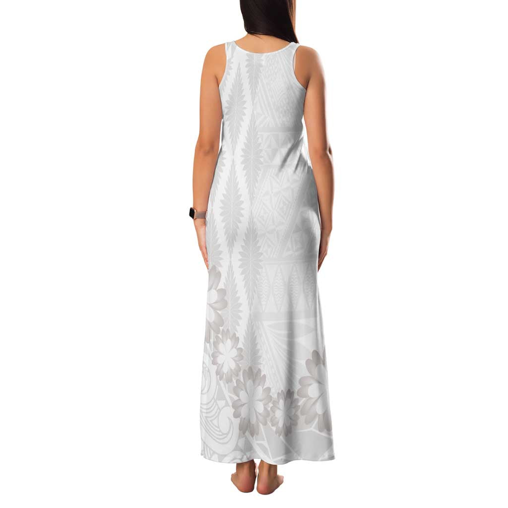 Tonga White Sunday Family Matching Tank Maxi Dress and Hawaiian Shirt Manuia le Aso Sa o Tamaiti Heilala With Ngatu Pattern LT14 - Polynesian Pride