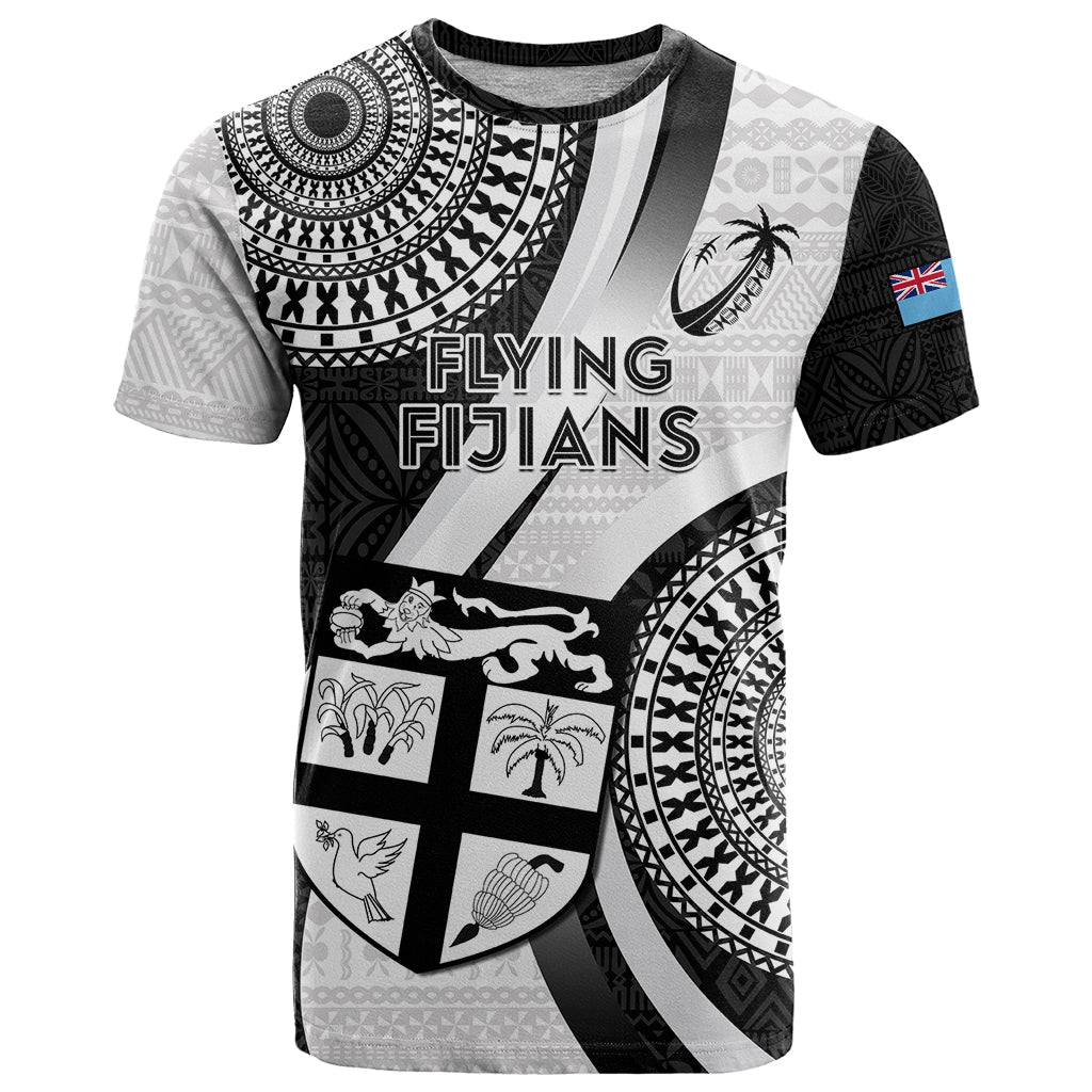 Fiji Rugby T Shirt World Cup 2023 Go Champions Fijian Tapa Black Version LT14 Black - Polynesian Pride