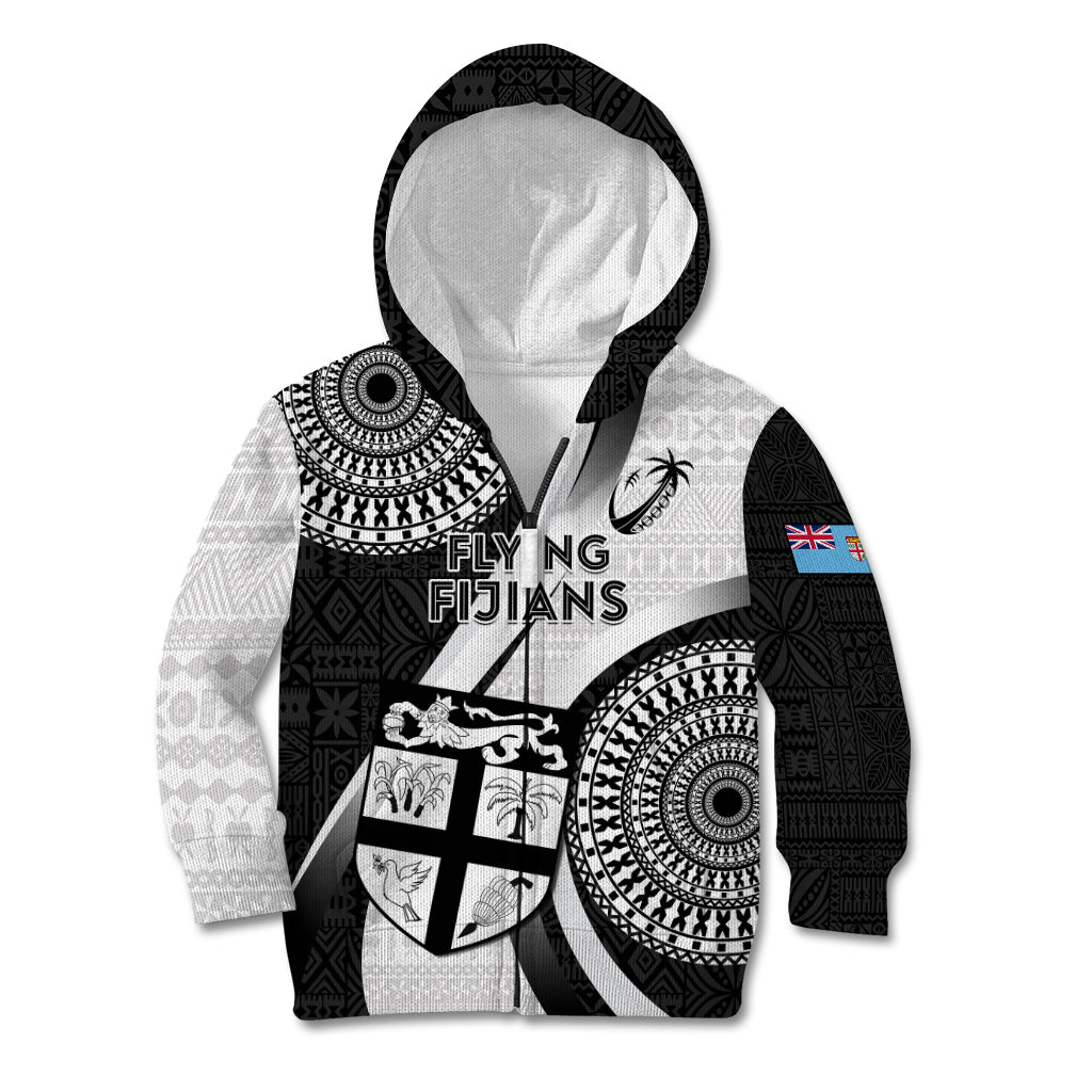 Custom Fiji Rugby Kid Hoodie World Cup 2023 Go Champions Fijian Tapa Black Version LT14 - Polynesian Pride