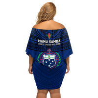Samoa Rugby Off Shoulder Short Dress World Cup 2023 Go Champions Manu Samoa LT14 - Polynesian Pride
