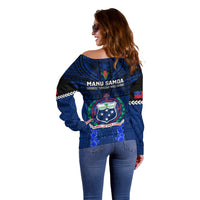 Samoa Rugby Off Shoulder Sweater World Cup 2023 Go Champions Manu Samoa LT14 - Polynesian Pride