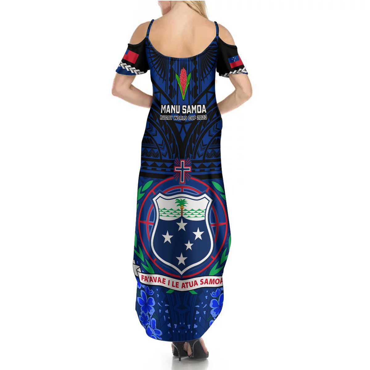 Samoa Rugby Summer Maxi Dress World Cup 2023 Go Champions Manu Samoa LT14 - Polynesian Pride