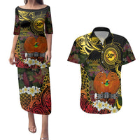 Papua New Guinea 50th Independence Anniversary Couples Matching Puletasi and Hawaiian Shirt Independen Stet bilong Papua Niu Gini LT14 Black - Polynesian Pride