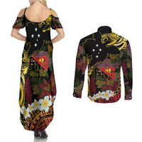 Papua New Guinea 50th Independence Anniversary Couples Matching Summer Maxi Dress and Long Sleeve Button Shirt Independen Stet bilong Papua Niu Gini LT14 - Polynesian Pride
