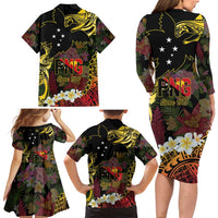 Papua New Guinea 50th Independence Anniversary Family Matching Long Sleeve Bodycon Dress and Hawaiian Shirt Independen Stet bilong Papua Niu Gini LT14 - Polynesian Pride