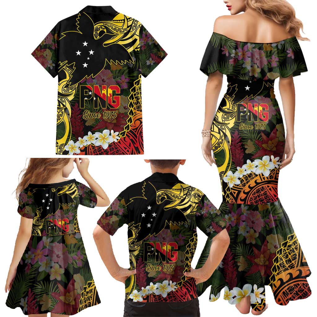 Papua New Guinea 50th Independence Anniversary Family Matching Mermaid Dress and Hawaiian Shirt Independen Stet bilong Papua Niu Gini LT14 - Polynesian Pride