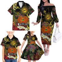 Papua New Guinea 50th Independence Anniversary Family Matching Off The Shoulder Long Sleeve Dress and Hawaiian Shirt Independen Stet bilong Papua Niu Gini LT14 - Polynesian Pride