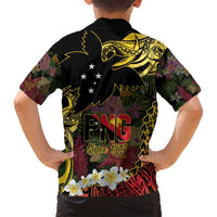 Papua New Guinea 50th Independence Anniversary Family Matching Off Shoulder Maxi Dress and Hawaiian Shirt Independen Stet bilong Papua Niu Gini LT14 - Polynesian Pride