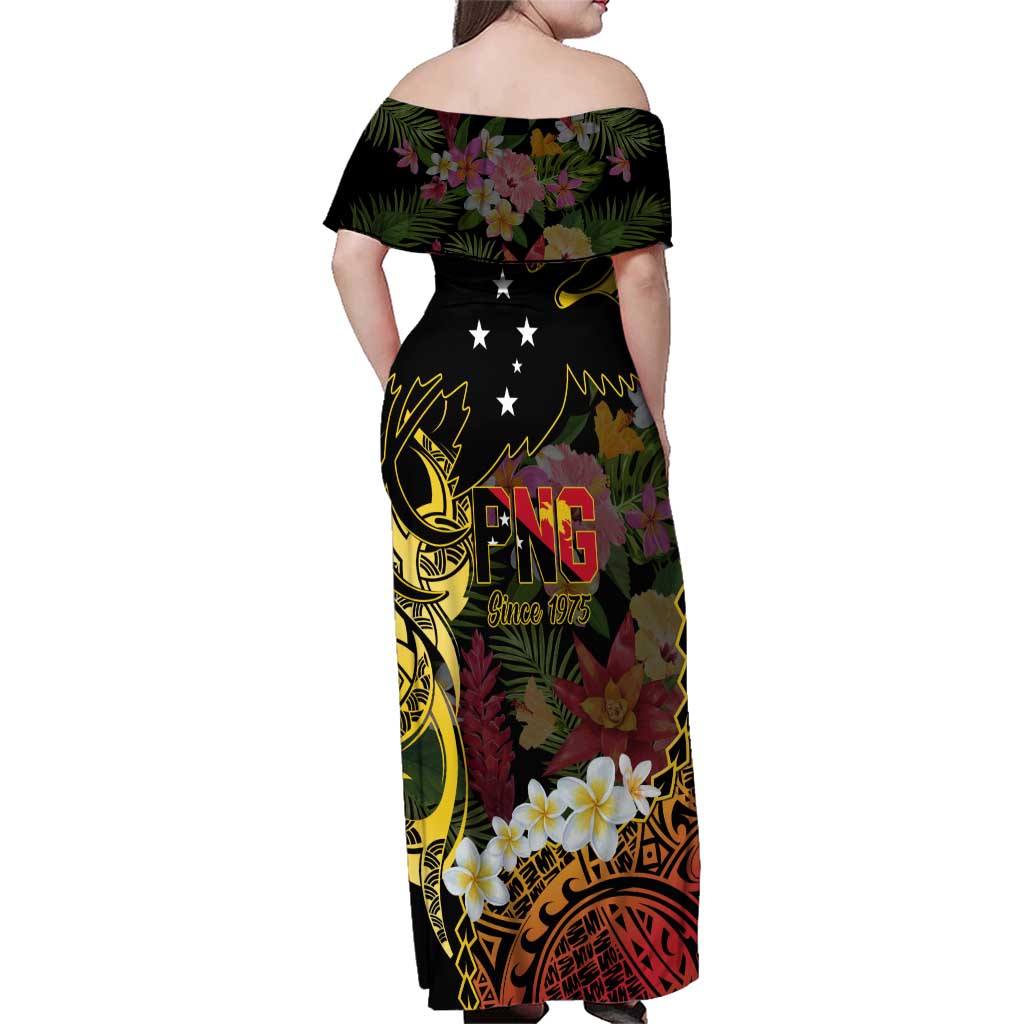 Papua New Guinea 50th Independence Anniversary Family Matching Off Shoulder Maxi Dress and Hawaiian Shirt Independen Stet bilong Papua Niu Gini LT14 - Polynesian Pride