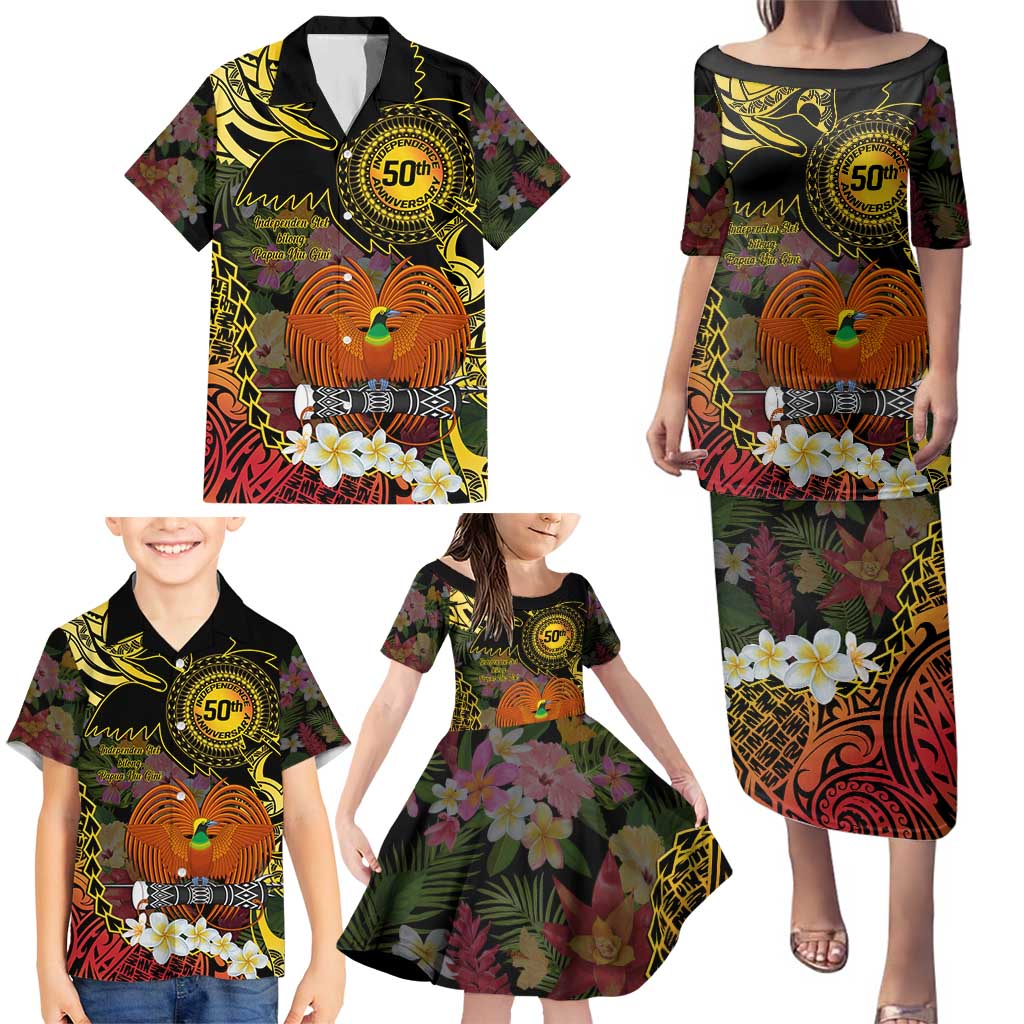 Papua New Guinea 50th Independence Anniversary Family Matching Puletasi and Hawaiian Shirt Independen Stet bilong Papua Niu Gini LT14 - Polynesian Pride