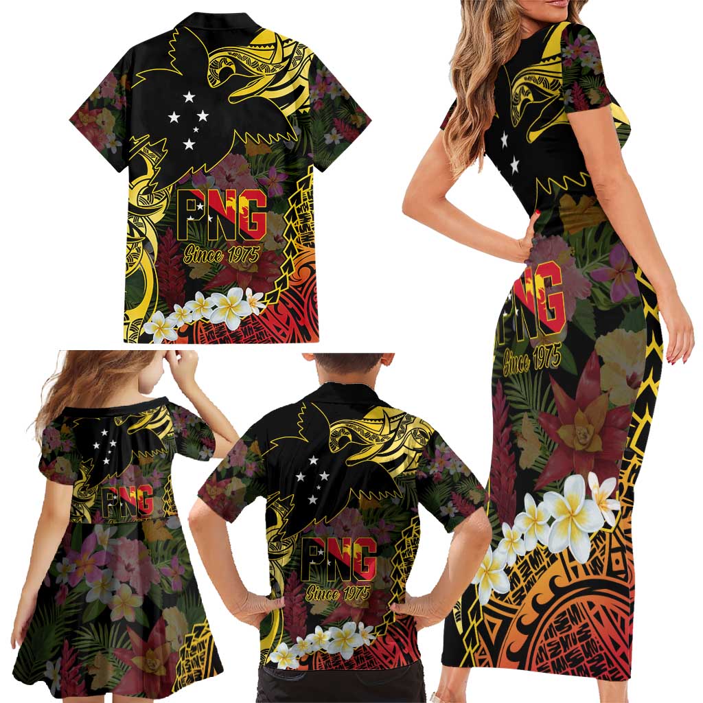 Papua New Guinea 50th Independence Anniversary Family Matching Short Sleeve Bodycon Dress and Hawaiian Shirt Independen Stet bilong Papua Niu Gini LT14 - Polynesian Pride