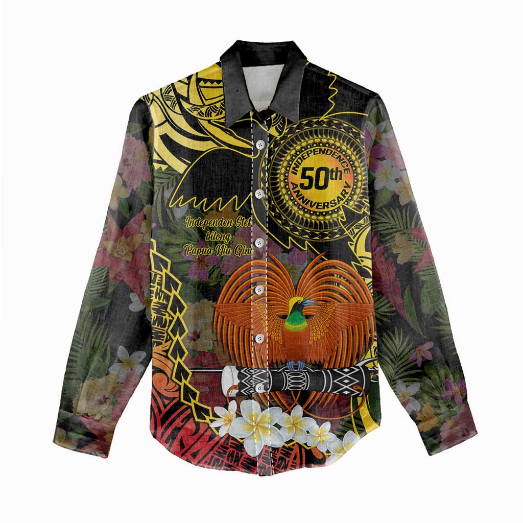 Papua New Guinea 50th Independence Anniversary Women Casual Shirt Independen Stet bilong Papua Niu Gini LT14 - Polynesian Pride