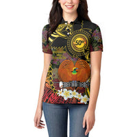 Papua New Guinea 50th Independence Anniversary Women Polo Shirt Independen Stet bilong Papua Niu Gini LT14 - Polynesian Pride