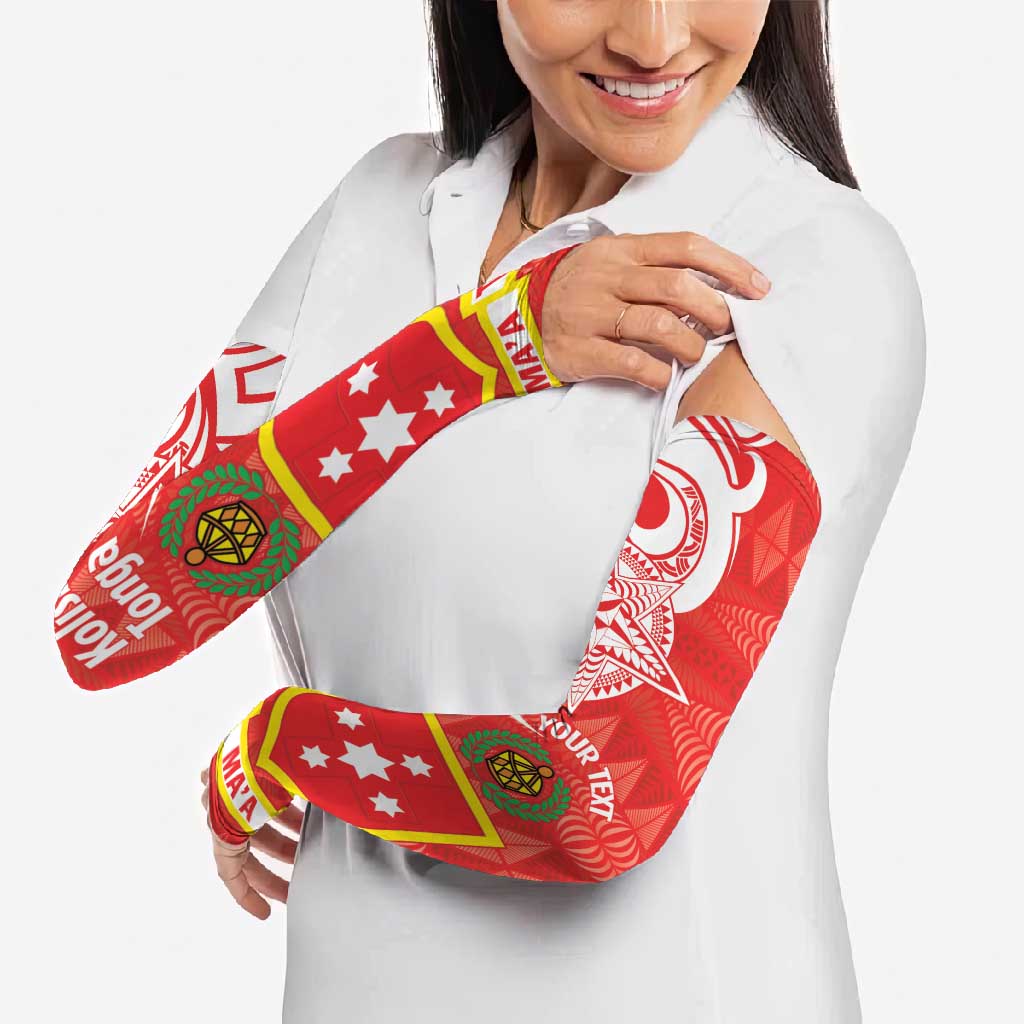 Personalised Kolisi Tonga Arm Sleeves Mate Maa Tonga Ngatu Pattern - Polynesian Pride