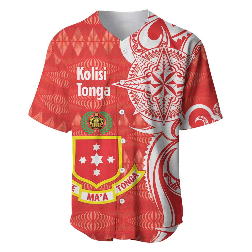 Personalised Kolisi Tonga Baseball Jersey Mate Maa Tonga Ngatu Pattern - Polynesian Pride