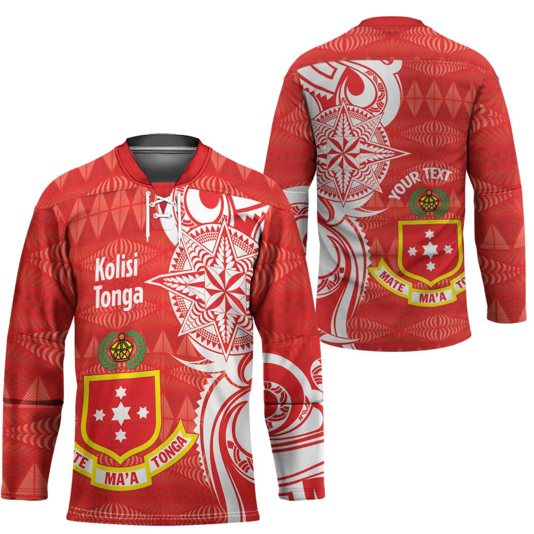 Personalised Kolisi Tonga Hockey Jersey Mate Maa Tonga Ngatu Pattern - Polynesian Pride