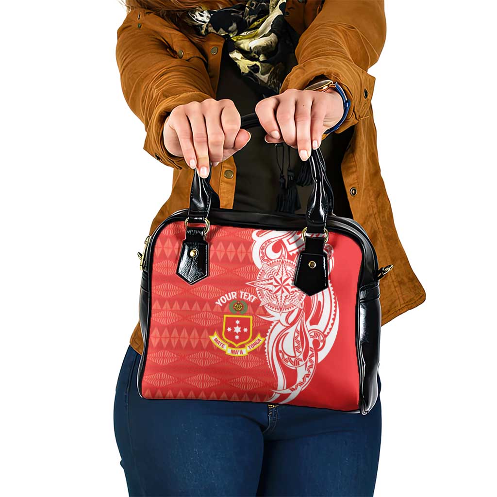 Personalised Kolisi Tonga Shoulder Handbag Mate Maa Tonga Ngatu Pattern - Polynesian Pride