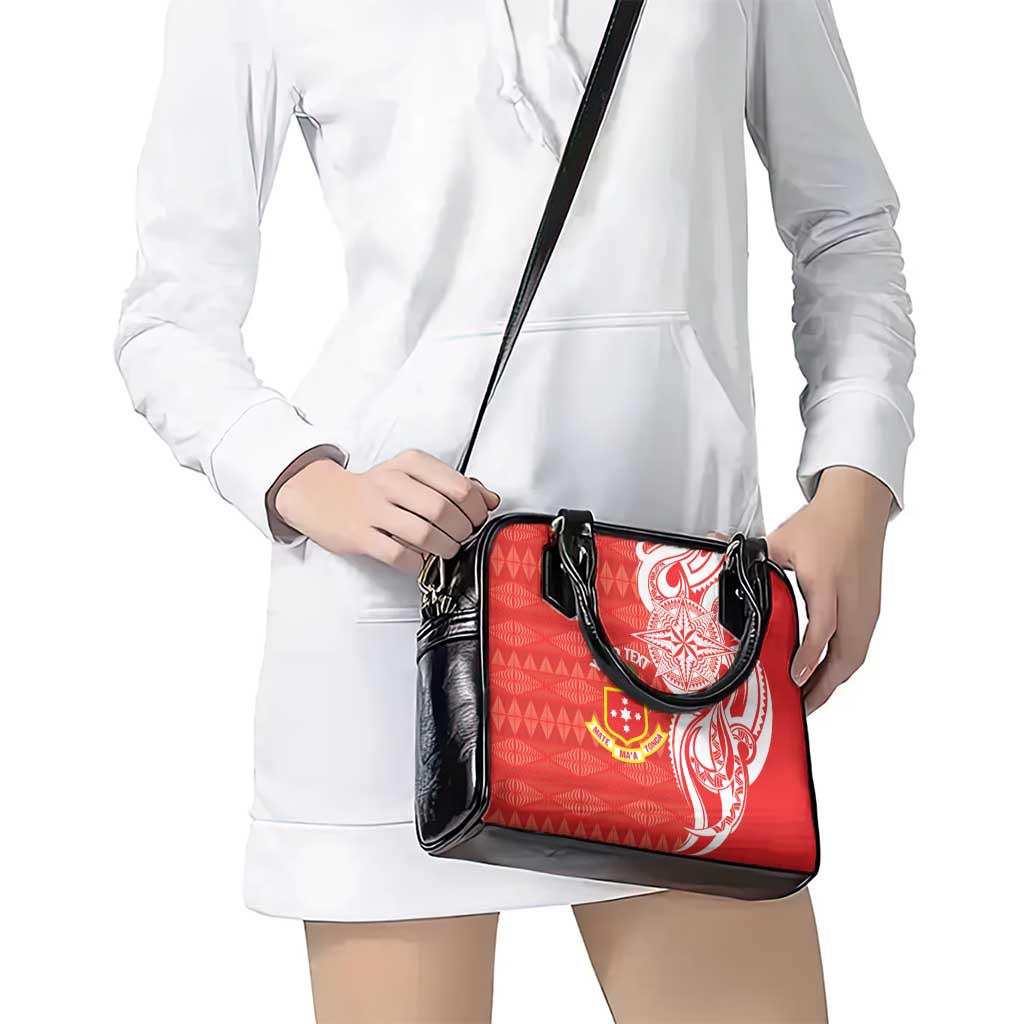 Personalised Kolisi Tonga Shoulder Handbag Mate Maa Tonga Ngatu Pattern - Polynesian Pride