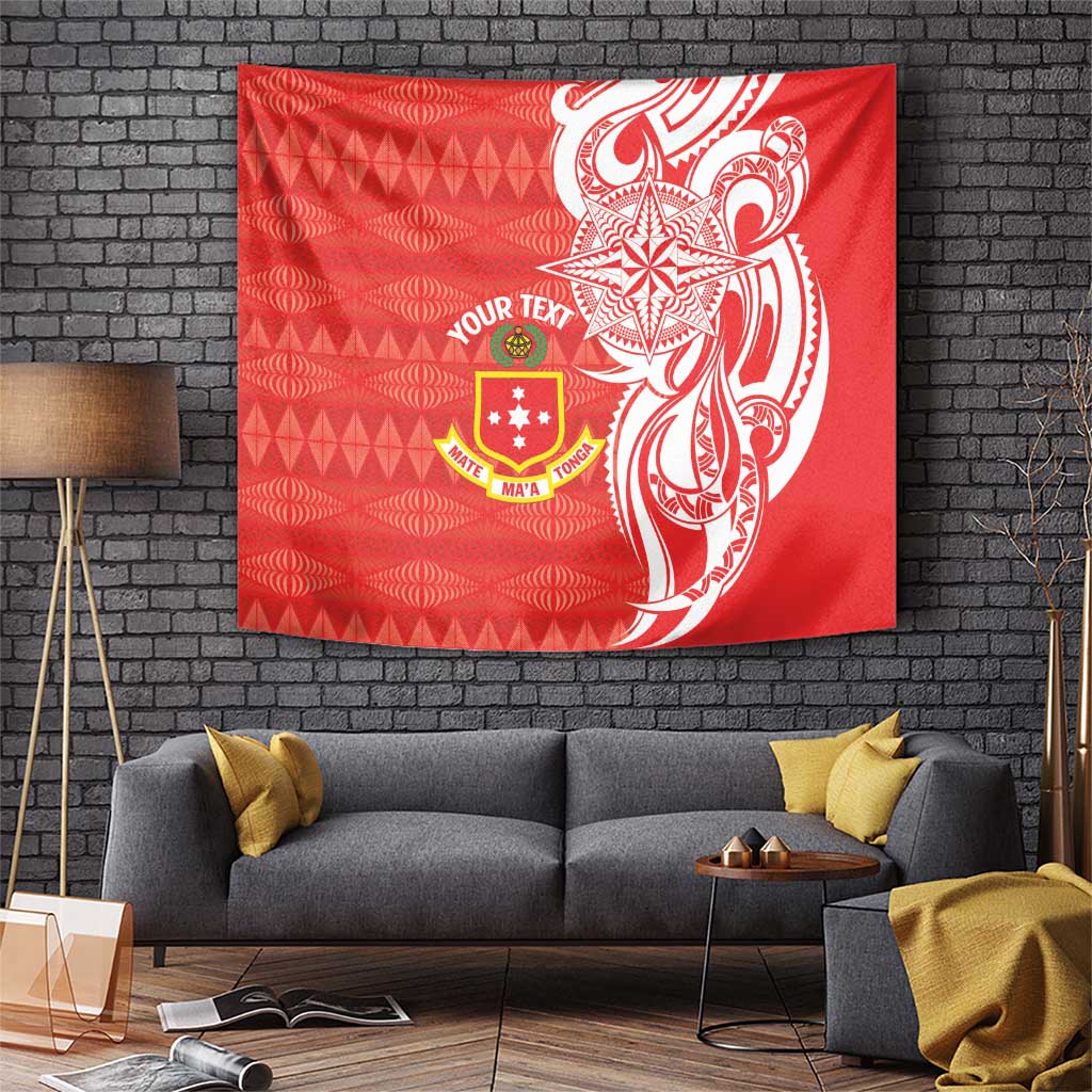 Personalised Kolisi Tonga Tapestry Mate Maa Tonga Ngatu Pattern - Polynesian Pride