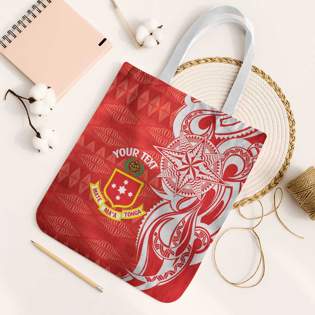 Personalised Kolisi Tonga Tote Bag Mate Maa Tonga Ngatu Pattern - Polynesian Pride