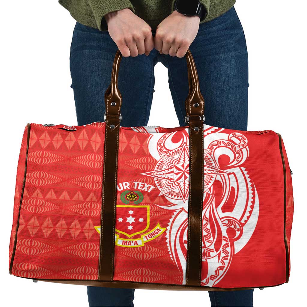 Personalised Kolisi Tonga Travel Bag Mate Maa Tonga Ngatu Pattern - Polynesian Pride