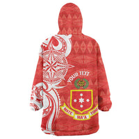 Personalised Kolisi Tonga Wearable Blanket Hoodie Mate Maa Tonga Ngatu Pattern LT14 - Polynesian Pride
