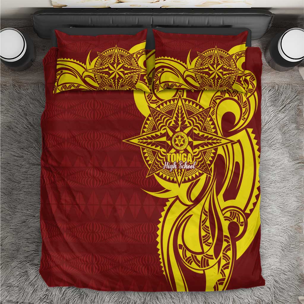 Personalised Tonga High School Bedding Set THS Tongan Ngatu Pattern - Polynesian Pride