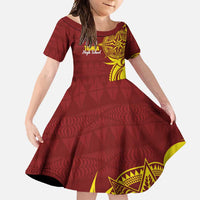 Personalised Tonga High School Family Matching Mermaid Dress and Hawaiian Shirt THS Tongan Ngatu Pattern - Polynesian Pride