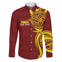 Personalised Tonga High School Family Matching Short Sleeve Bodycon Dress and Hawaiian Shirt THS Tongan Ngatu Pattern - Polynesian Pride