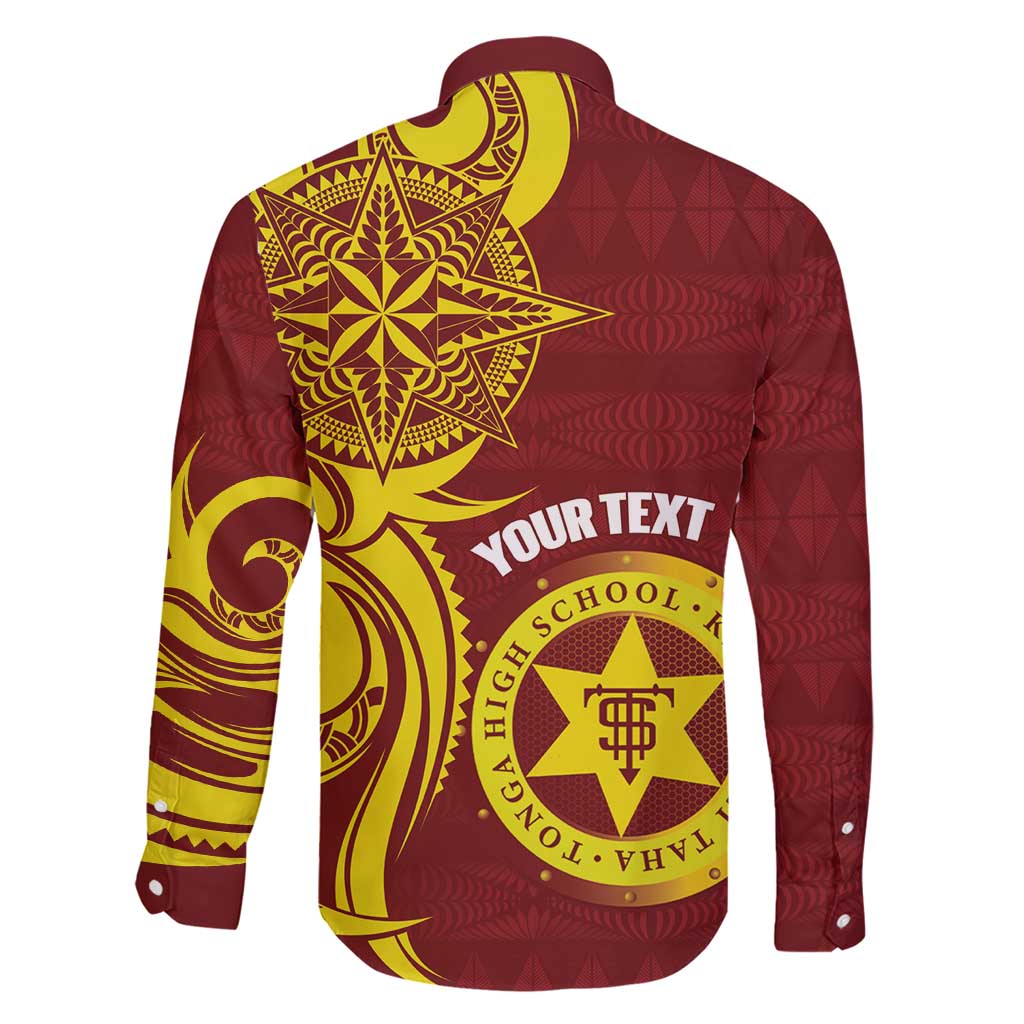 Personalised Tonga High School Family Matching Short Sleeve Bodycon Dress and Hawaiian Shirt THS Tongan Ngatu Pattern - Polynesian Pride