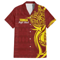 Personalised Tonga High School Family Matching Summer Maxi Dress and Hawaiian Shirt THS Tongan Ngatu Pattern - Polynesian Pride