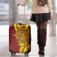 Personalised Tonga High School Luggage Cover THS Tongan Ngatu Pattern - Polynesian Pride