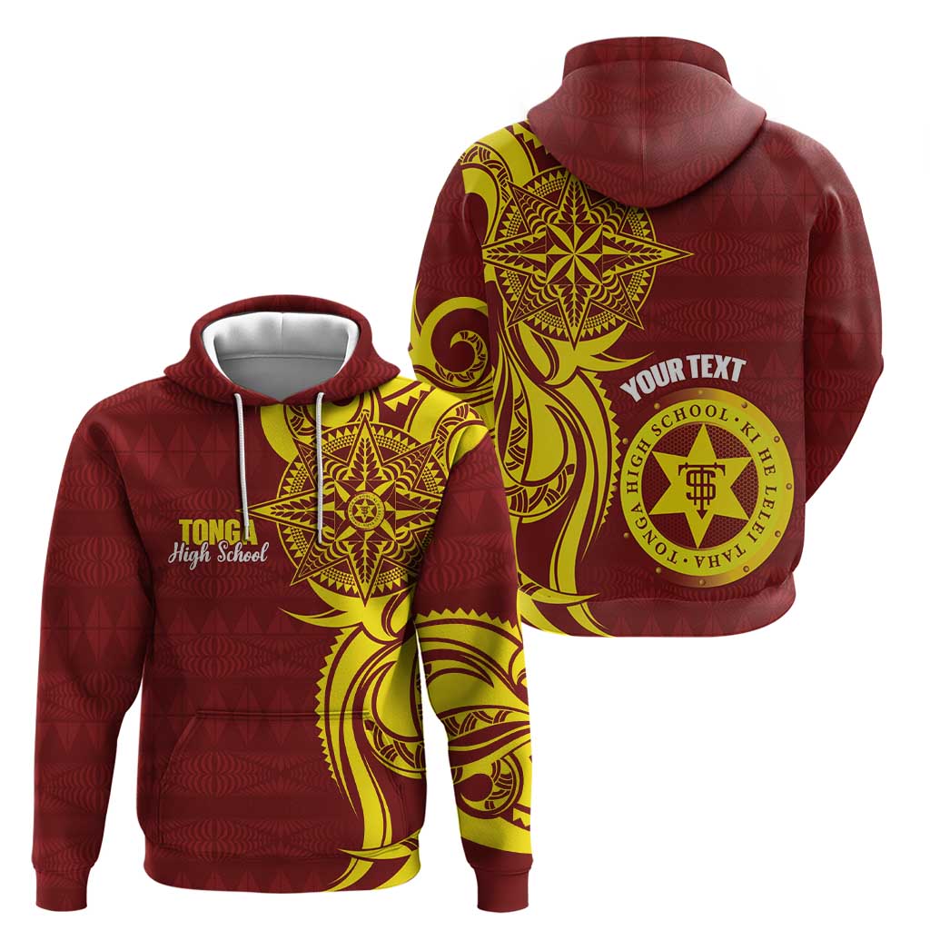 Personalised Tonga High School Zip Hoodie THS Tongan Ngatu Pattern - Polynesian Pride